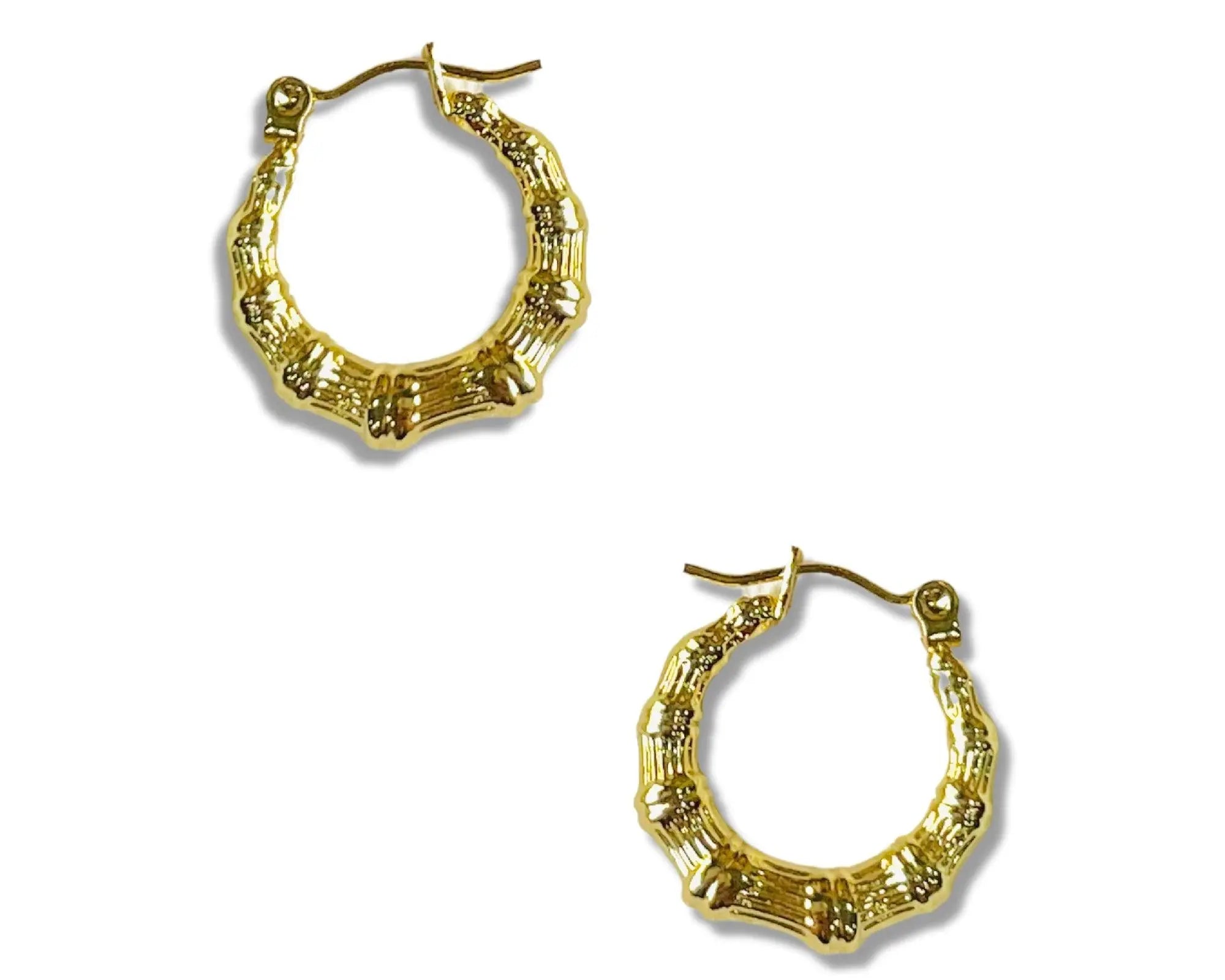Salve ‘Mini’ Anti-Tarnish Bamboo Huggie Hoop Earrings - Salve
