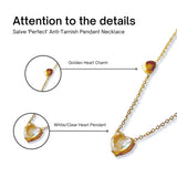 Salve ‘Perfect’ White & Gold Heart Anti-Tarnish Pendant Adjustable Gold-Toned Necklace for Women