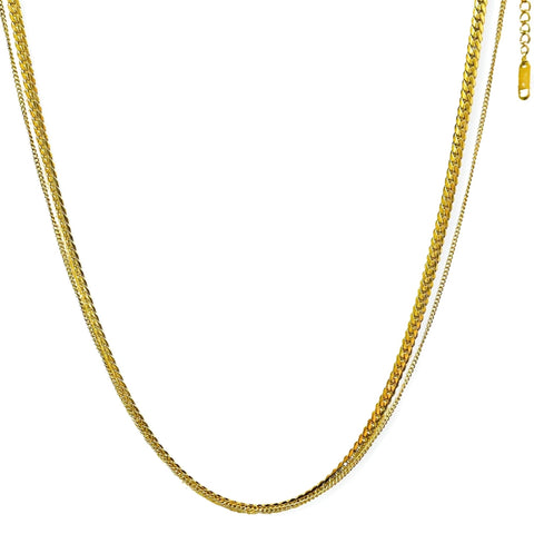 Salve 'Gilded' Layered Stacking Anti-Tarnish Chain Necklace for Women