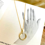 Salve ‘Nail It’ Anti-Tarnish Gold-Toned Pendant Necklace