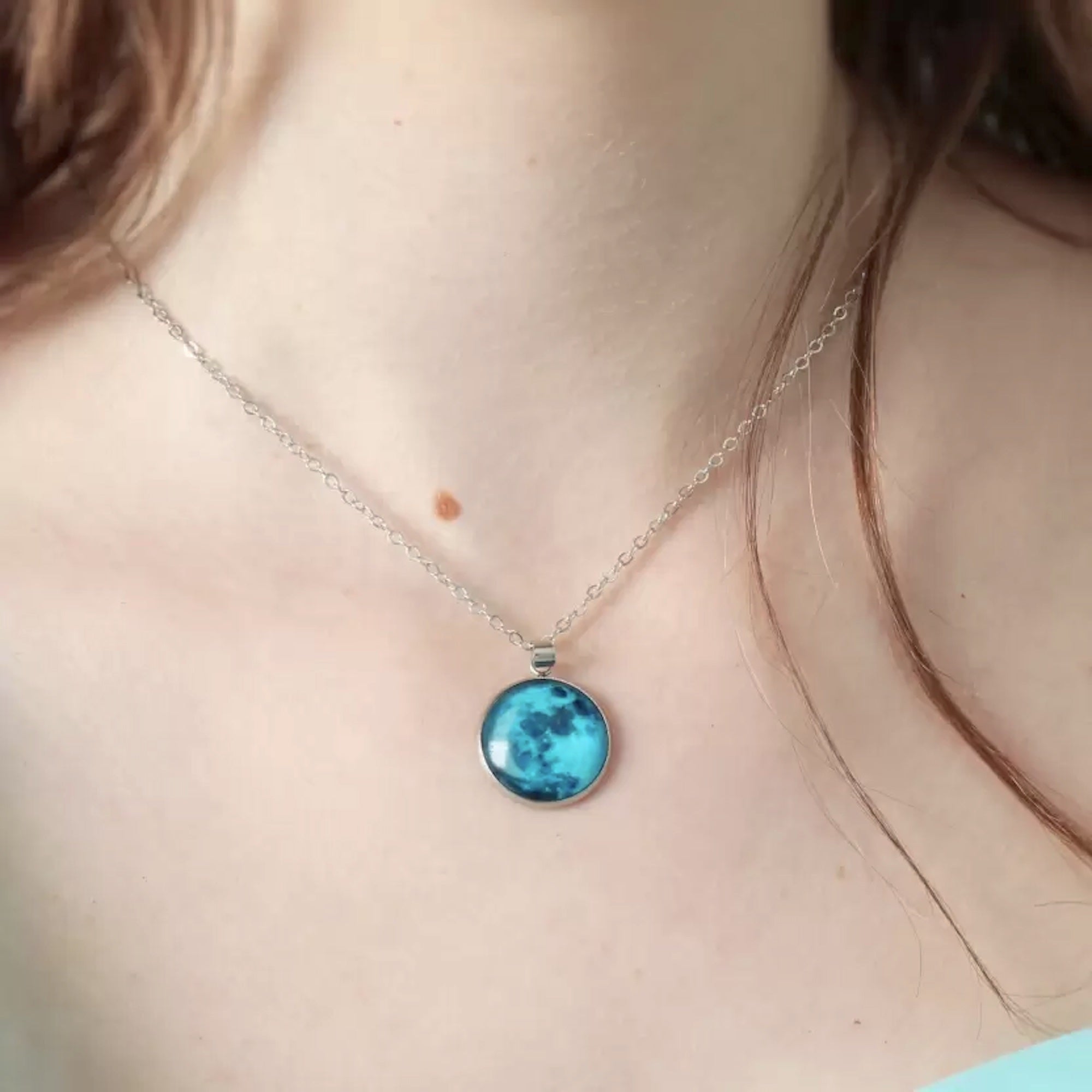 Blue Moon Croissant Necklace - Zenee.in