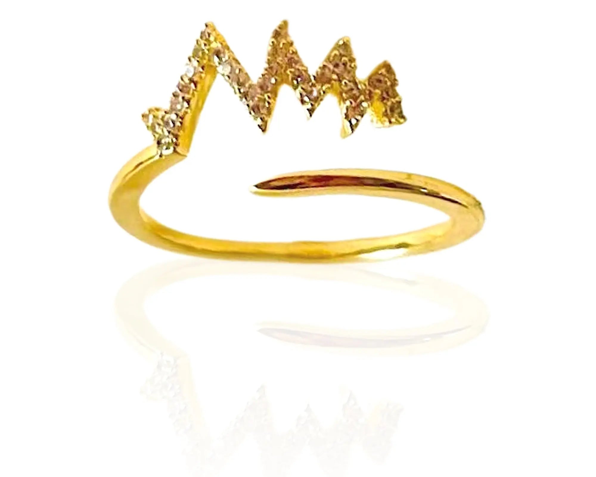Salve ‘Heartbeat’ Gold-Toned Adjustable Ring for Women - Salve