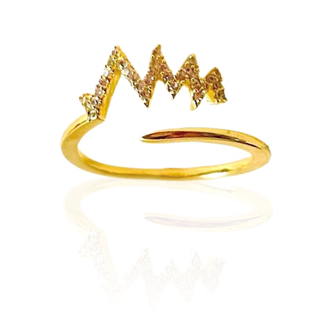 Salve ‘Heartbeat’ Gold-Toned Adjustable Ring for Women