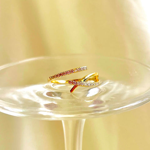 Salve ‘Tri-Liner’ Gold-Toned Adjustable Ring for Women