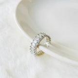 Salve ‘Open’ Marquise Cut Silver Eternity Band Adjustable Ring for Women