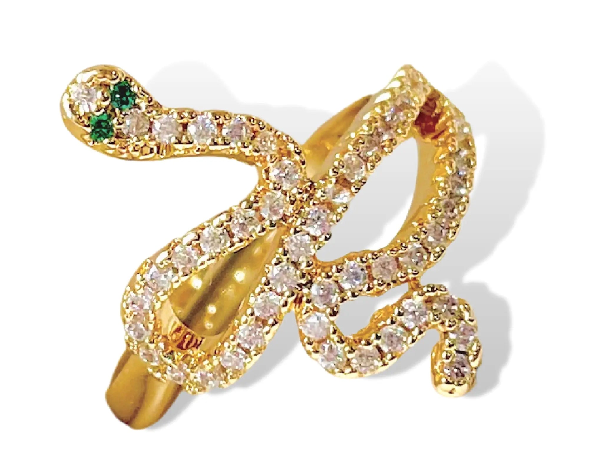 Salve ‘Snake’ Zircon Studded Adjustable Ring - Salve