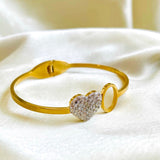 Salve ‘Mi Amor’ Heart Harmony Open Cuff Bangle Bracelet