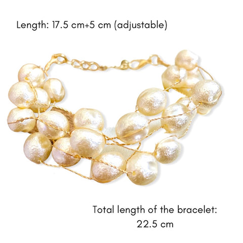 Salve ‘Island Party’ Adjustable Multi-Strand Pearl Bracelet For Women