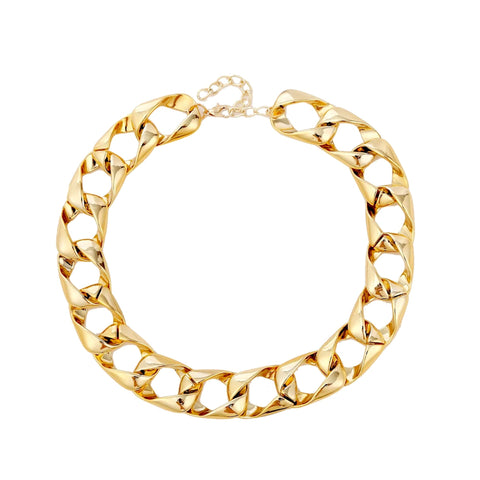 Salve Undaunted Bold Chunky Gold Link Statement Necklace for Women