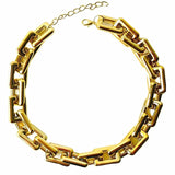 Salve ‘Undaunted’ Bold Chunky Gold Link Statement Necklace