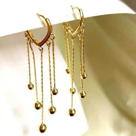 Salve ‘Balls of Gold’ Anti-Tarnish Tassel Dangler Earrings SALVE
