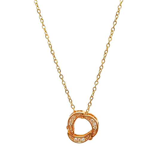 Salve Celestial Three Moon Dual Styling Gold Pendant Minimal Chain Necklace SALVE