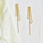 Salve Tassels Curtain Gold and Silver Party Dangler Chandelier Earrings SALVE
