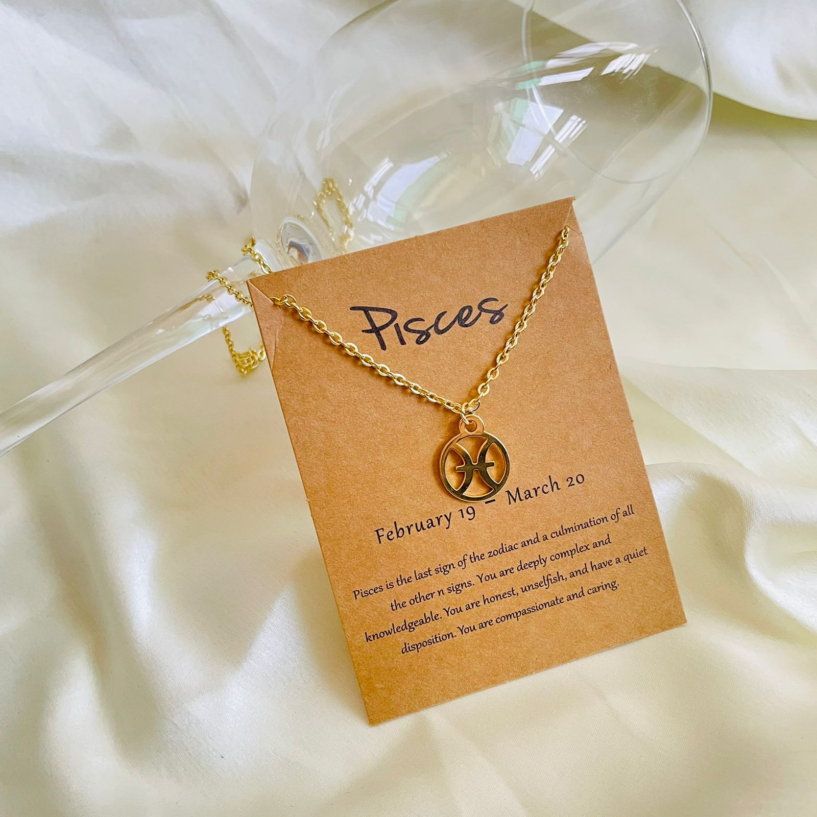Salve Astrology Astro Chic Zodiac Sign Pendant Chain Gold Necklace - Pisces SALVE
