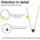 Salve ‘Aurora’ Anti-Tarnish Emerald Green Heart Pendant Necklace
