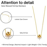 Salve ‘Blessed’ Evil Eye Charm Stainless Steel Pendant Necklace