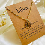 Salve Astrology Astro Chic Zodiac Sign Pendant Chain Gold Necklace - Libra SALVE