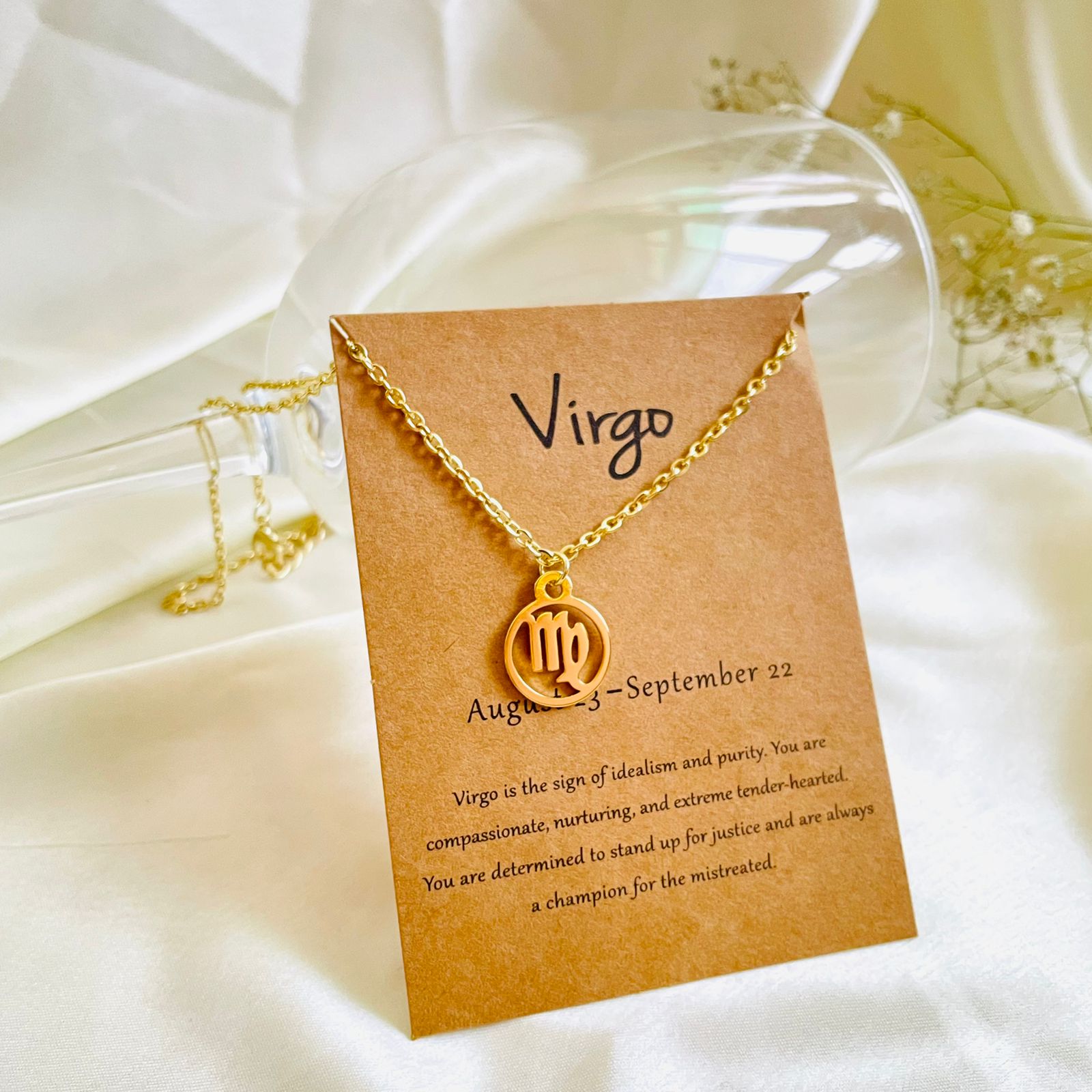 Salve Astrology Astro Chic Zodiac Sign Pendant Chain Gold Necklace - Virgo SALVE