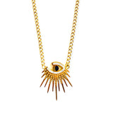 Salve ‘Blessed’ Evil Eye Charm Stainless Steel Pendant Necklace